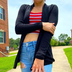 Dark Grey Knit Cardigan